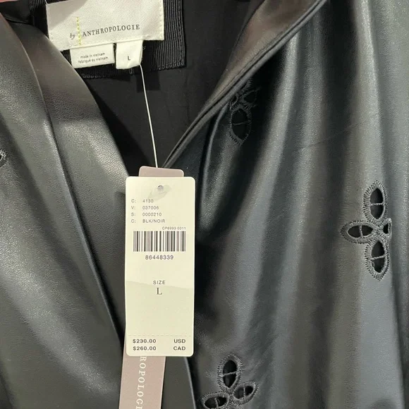 NWT Anthropologie The Somerset Maxi Dress: Faux Leather Embroidered Edition L - Picture 9 of 13